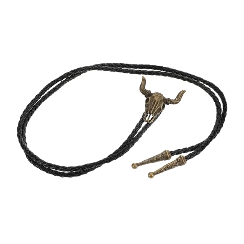 LRXIYODE Vintage Bolo Tie für Herren und Damen Verstellbare Cowboy Halskette mit Bullenkopf Anhänger Rustikales Western Jewelry für Hemden und Shirts von LRXIYODE