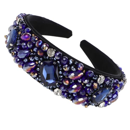 LRXIYODE Vintage Breites Haarband aus Samtigem Material mit Funkelnden Strasssteinen Bequemer Damen Haarschmuck für Party Alltag und Vielseitige Frisuren Rutschfest und Kopfschmerzfrei von LRXIYODE