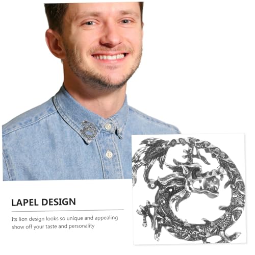 LRXIYODE Vintage Chinesische Drachenbrosche aus Robustem Metalllegierung Pin für Herren Anzug Reversnadeln Langlebig Dekorativ Modisch für Kleidung Schals und Hüte Geeignet von LRXIYODE
