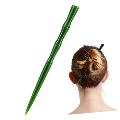 LRXIYODE Vintage Chinesischer Jade Haarnadelstab Lang Handgefertigter Haarstab aus Grünem Jade Glatte Oberfläche Eleganter Retro Haarschmuck für Damen Geeignet für Hochzeiten und von LRXIYODE