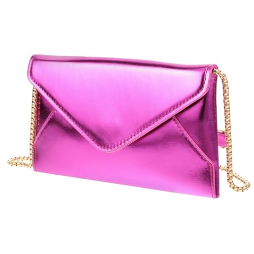 LRXIYODE Vintage Crossbody Bag Damen Metallic Clutch Handtasche in Candy Farben Glänzende Schultertasche mit Kette Stilvolle Abendtasche für Party Dating und Alltag von LRXIYODE
