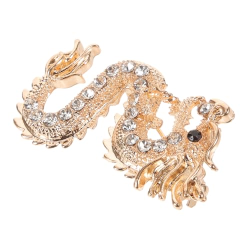 LRXIYODE Vintage Drache Brosche Anstecknadel Goldfarbig Elegante Kleid Accessoire für Damen Jacke Schal Schmuck Dekorative Pin für Party Hochzeit Muttertag von LRXIYODE