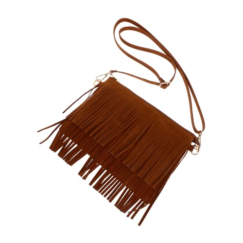 LRXIYODE Vintage Fransen Umhängetasche Damen Tassel Crossbody Bag Mehrfach Tragbar Leicht und Geräumig für Alltag Party Reise von LRXIYODE