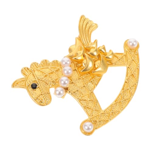LRXIYODE Vintage Horse Brooch Pin mit Ingot-element Symbolisch für Sofortigen Wohlstand Langlebige Metallbrosche für Damen und Herren Vielseitig für Anzüge Mäntel Kleider und Festliche von LRXIYODE