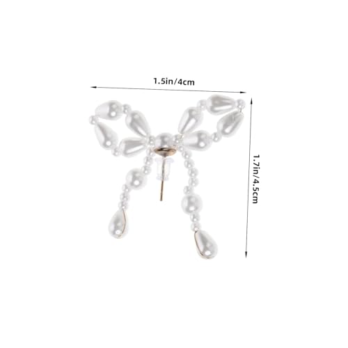 LRXIYODE Vintage Inspirierte Perlen Schleifenohrringe für Damen Handgewebt Leicht und Langlebig Eleganter Schmuck für Hochzeiten Partys und Abendveranstaltungen von LRXIYODE