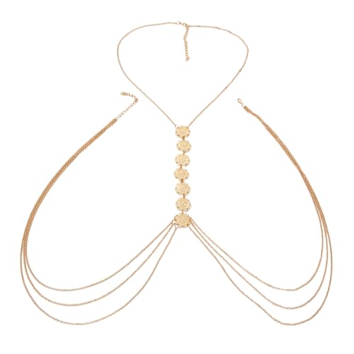 LRXIYODE Vintage Kette mit Geschnitztem Anhänger Modischer Körperschmuck für Damen und Mädchen Goldfarbene Lange Carving Halskette Elegantes Geschenk für Party und Alltag von LRXIYODE