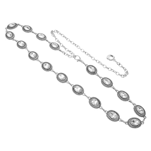 LRXIYODE Vintage Metall Taillenkette Damen Verstellbar Eleganter Hohlmuster Gürtel Mit Großen Strasssteinen Für Western Stil Und Formelle Kleider LRXIYODE Vintage Metall Taillenkette Damen Verstellbar Eleganter Hohlmuster Gürtel Mit Großen Strasssteinen Für Western Stil Und Formelle Kleider von LRXIYODE