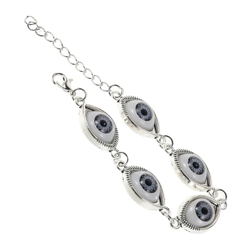 LRXIYODE Vintage Punk Armband mit Blauem Evil Eye Anhänger für Damen und Herren Verstellbares Unisex Schmuckstück aus Langlebiger Modisches Statement für Verschiedene Anlässe von LRXIYODE