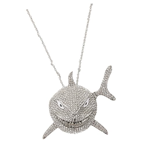 LRXIYODE Vintage Shark Necklace mit Strass für Frauen Dekorative Punk Halskette im Retro Stil Leicht Langlebig für Partys und Dates für Look Unisex Accessoire von LRXIYODE