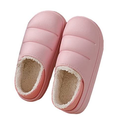 LRXIYODE Warme Damen Hausschuhe Flauschige Plüschpantoffeln mit Rutschfester Sohle Weiche Winter Hausschuhe für Zuhause und Außenbereich Komfortable Fußwärmer Rosa von LRXIYODE