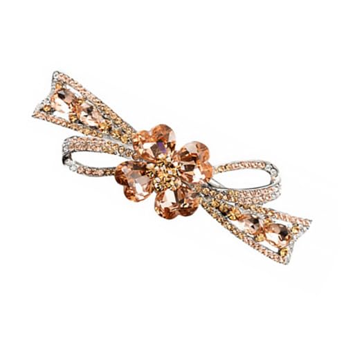 LRXIYODE Wasserdichte Strasssteine Haarklammer Haarschmuck mit Glattem Finish für Dickes und Dünnes Haar Damen Haarspange für Alltag und Büro in Champagnerfarbe von LRXIYODE
