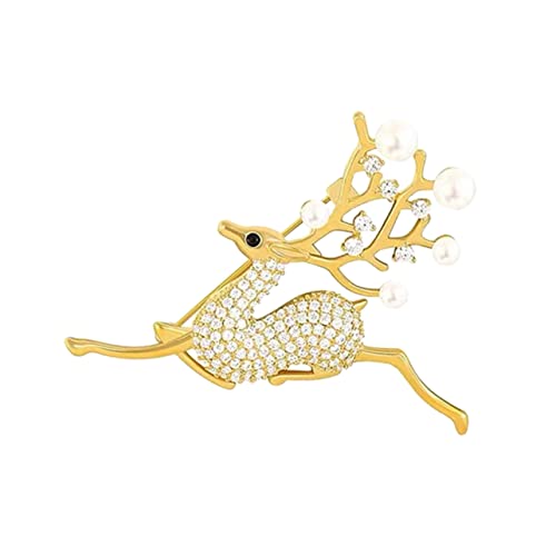 LRXIYODE Weihnachtliche Damen Brosche Hirschmotiv aus Stabile Anstecknadel für Kleidung Mäntel Schals Festliche Dekoration Langlebiges Accessoire für Alltag und Besondere Anlässe von LRXIYODE