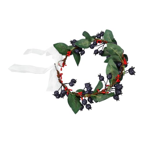 LRXIYODE Weihnachtlicher Beeren Blumenhaarkranz Schwarz Stoff Haarschmuck für Frauen Mädchen Festliche Kopfdekoration Strandurlaub Hochzeit Fotografie von LRXIYODE