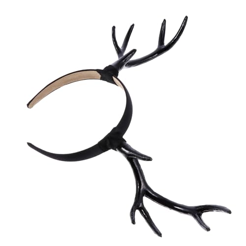 LRXIYODE Weihnachtliches Geweih Stirnband Schwarz Dekorativer Haarreif für Erwachsene Partyzubehör für Weihnachtsfeier Fasching und Kostümparty Festlicher Haarschmuck für Familien und von LRXIYODE