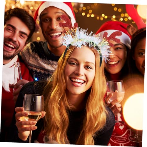 LRXIYODE Weihnachts Stirnband Rentiergeweih Festliches Haarband mit Drei Farben Passend für Erwachsene Modisches Accessoire für Weihnachtsfeiern und Festliche Anlässe von LRXIYODE