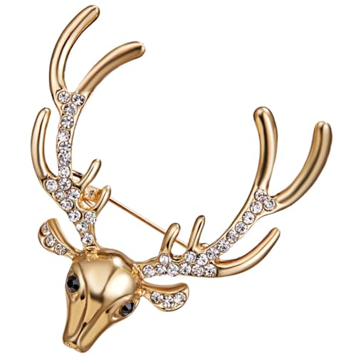 LRXIYODE Weihnachts Tierbrosche mit Strassverzierung Eleganter Anstecker für Anzug Revers Modische Tierform Lapel Pin als und Festliche Kleidung Dekoration von LRXIYODE