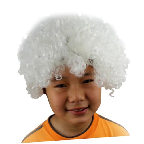 LRXIYODE Weiße Cosplay Clown Perücke mit Elastischem Design Unisex Masquerade Kostüm Haarteil für Halloween Weihnachten Karneval und Fasching Atmungsaktiv und Größenverstellbar von LRXIYODE