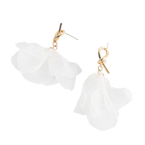 LRXIYODE Weiße Vintage Blumenohrringe Damen Retro Blüten Dangle Ohrschmuck mit Legierung Haken Persönlichkeit Schmuck für Alltag Party und von LRXIYODE