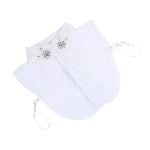 LRXIYODE Weißer Chiffon Blusenkragen Damen Abnehmbarer Falscher Kragen Elegant Allmatch Dekorativer Gefälschter Hemdkragen für Blusen Pullover und Kleider von LRXIYODE