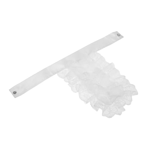 LRXIYODE Weißer Spitzenkragen mit Rüschen Abnehmbar Langlebiger Weicher Königliches Viktorianisches Design Schleife Geeignet für Halloween Cosplay Party Viktorianische Kostümaccessoires von LRXIYODE