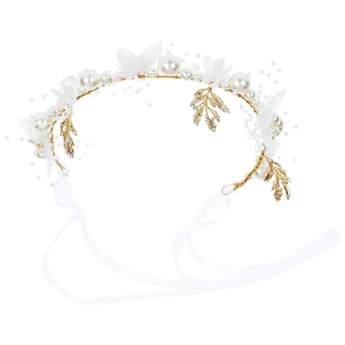LRXIYODE Wunderschöner Blumen Haarreif für Mädchen mit Handgefertigten Perlen und Kristallverzierung Eleganter Haarschmuck für Hochzeiten Kommunion und Festliche Anlässe von LRXIYODE