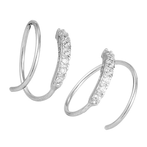 LRXIYODE Zircon Creolen Ohrringe Damen Swirl Design Hautfreundlich Elegant Handgefertigt Silber Ohrschmuck für Alltag und Festtage LRXIYODE Zircon Creolen Ohrringe Damen Swirl Design Hautfreundlich Elegant Handgefertigt Silber Ohrschmuck für Alltag und Festtage von LRXIYODE