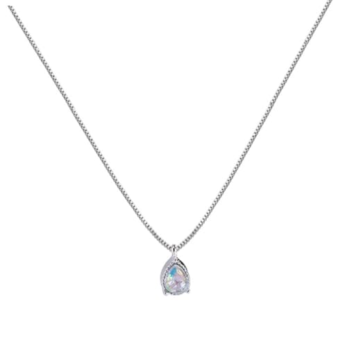 LRXIYODE Zircon Tropfen Halskette Damen Temperament Clavicle Chain Verarbeitung Leicht Kombinierbar Schmuck für Frauen von LRXIYODE