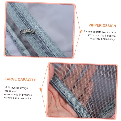 LRXIYODE wasserdichte Faltbare Kosmetiktasche mit Nass und Trockenfach Tragbarer Reise Kulturbeutel für Frauen Praktischer Make Up Organizer Kompakt und Modisch in Rosa von LRXIYODE