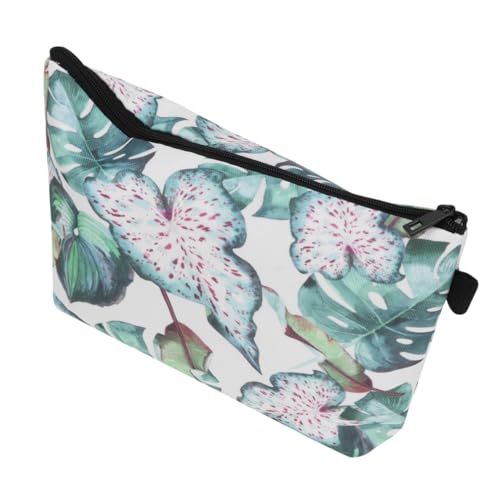 LRXIYODE wasserdichte Kosmetiktasche Blumenmuster Handgelenk Tragetasche Reise Kulturbeutel Organizer Damen Makeup Bag mit Reißverschluss Robust und Leicht zu Reinigen für Bad und von LRXIYODE