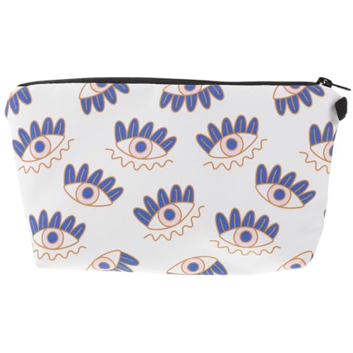 LRXIYODE wasserdichte Make up Tasche mit Evil Eye Design Kleine Kosmetiktasche aus Kompakte Reißverschluss Tasche für Outdoor Reise Business und Alltag Praktischer Organizer für Damen von LRXIYODE