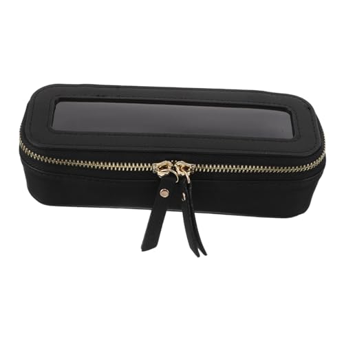 LRXIYODE wasserdichte Reise Waschtasche aus PU Großer Transparenter Kulturbeutel mit Fächern für Make Up Pinsel und Hautpflege Kompakter Kosmetik Organizer für Damen Unterwegs von LRXIYODE