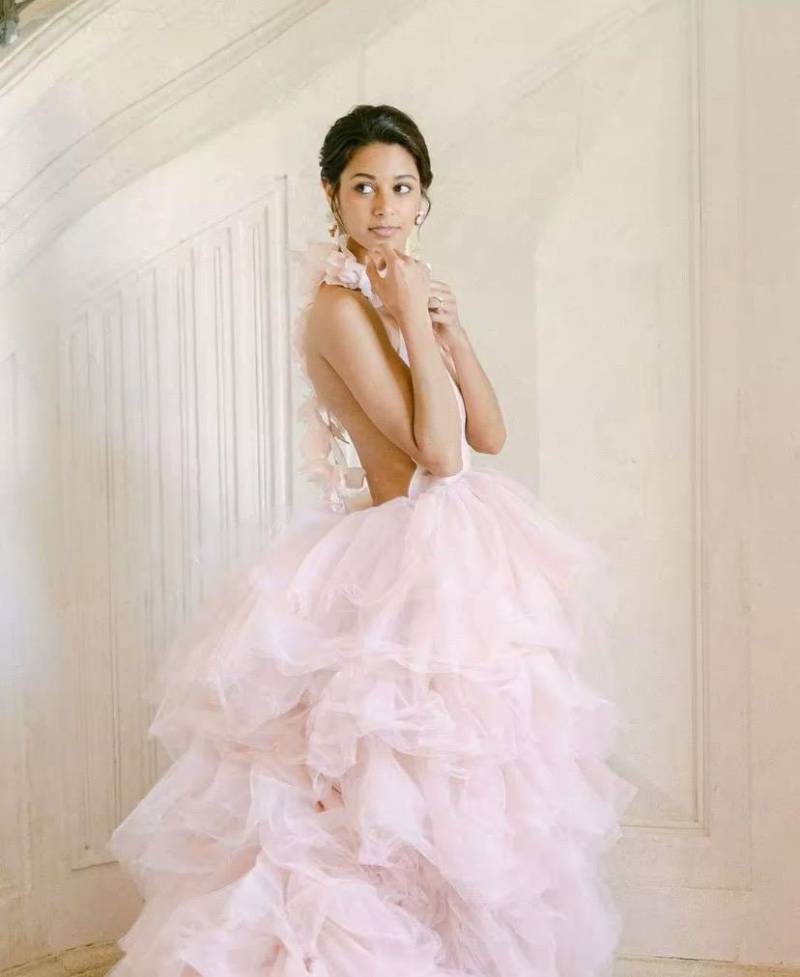 Elegant Light Pink Long Train Maxi Tulle Dress, Fluffy Tiered Halter Backless Dress, Women Evening Party Photoshoot Dress Elegant Light Pink Long Train Maxi Tulle Dress, Fluffy Tiered Halter Backless Dress, Women Evening Party Photoshoot Dress von LRYshopz