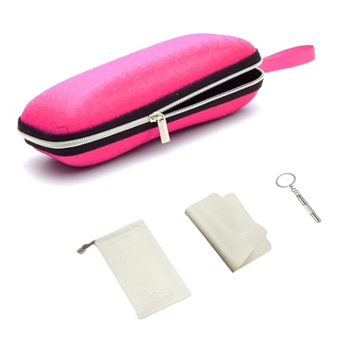 LRZCGB Brillenetui mit Reißverschluss, Honigwabenmuster, für Brille und Sonnenbrille, Etui, Box, für Erwachsene und Kinder Gr. M, rose LRZCGB Brillenetui mit Reißverschluss, Honigwabenmuster, für Brille und Sonnenbrille, Etui, Box, für Erwachsene und Kinder Gr. M, rose von LRZCGB