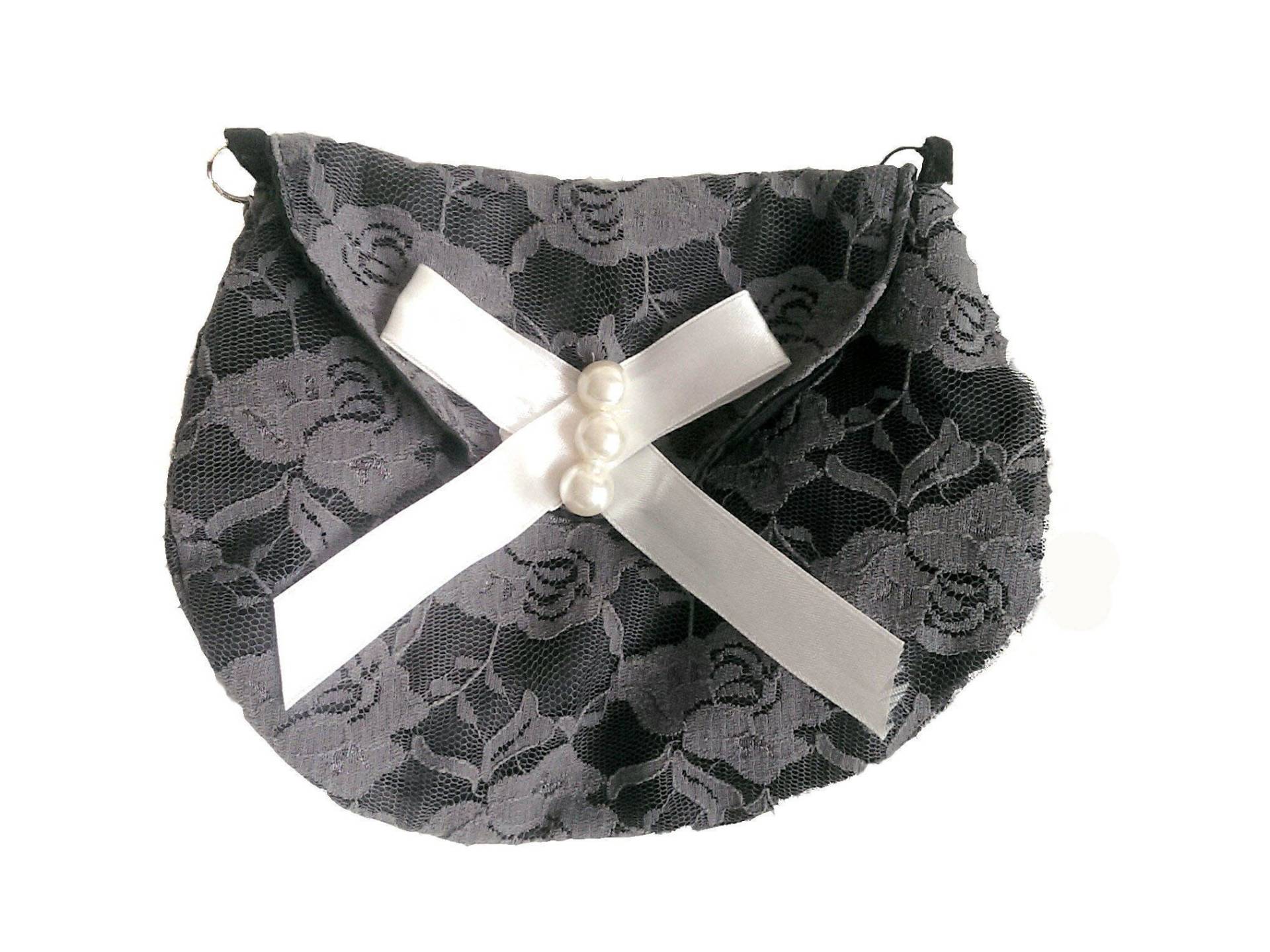 Graue Spitze Vintage-Handtasche von LRawalCollection