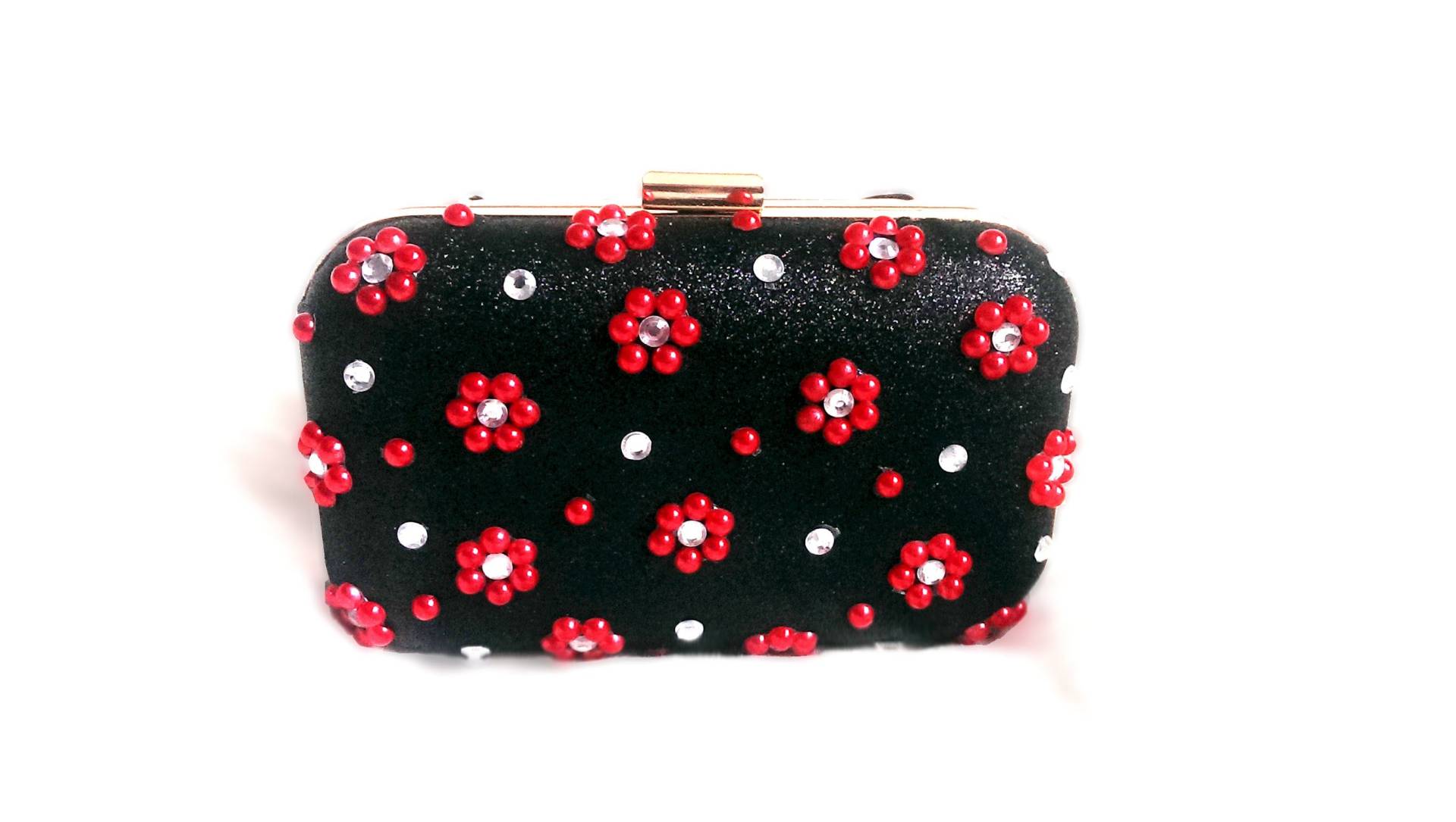 Kupplungsbeutel Red Floral Dazzle von LRawalCollection