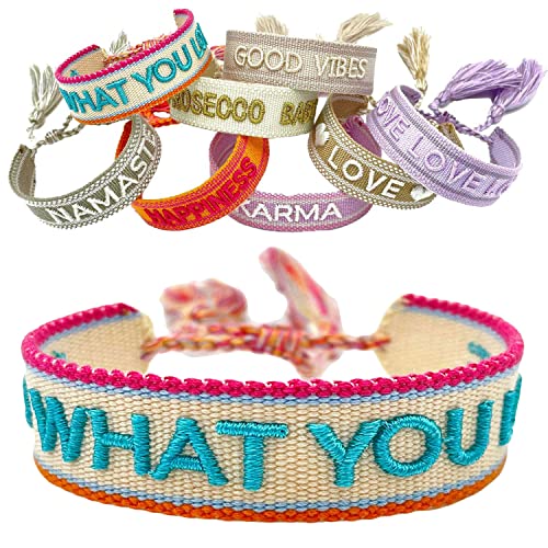 LS-LebenStil Exklusives Statement Armband Quasten besticktes Boho Canvas Webarmband (Do what you Love) von LS-LebenStil