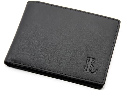 LS® - Luiz Scaletta Echtleder Geldbeutel Geldbörse Herren I Extra Stabile Naht I RFID-Schutz Portemmonaie I Gentleman Design I Männer Brieftasche Münzbörse Wallet (schwarz) von LS