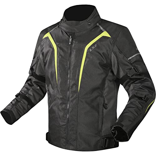 LS2 Herren Panzerung Sepang Biker Jacke Textil Motorradjacke wasserdicht und atmungsaktiv CE-gepanzert, gelb, L von LS2
