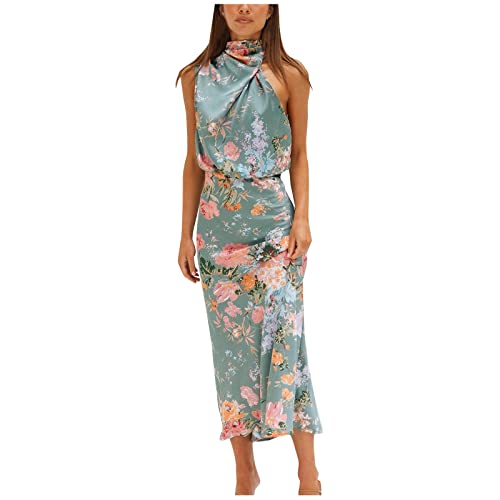 Damen Kleid Blümchen Kleider Leoparden Kleid Mädchen Aiki Keylook Kleid Lange Ärmel Damen Strandkleider Damen Sommer Knielang Chiffon Coctailkleid Festliche Kleider Für Hochzeit Midi Schlankmachende von LSAltd