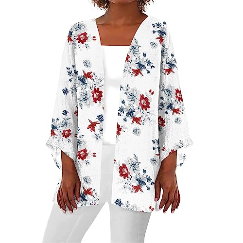 Damen Sommer Leichte Strickjacke Halloween Cardigan Damen Sommer Lang Damen Elegant Kurzmantel Jeansjacke Damen Sommer Strickjacke Damen Kuscheljacke Damen Leopardenmuster（4-Red,XXL） von LSAltd