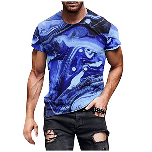 Generic Herren Retro Denim Shirt - Langarm Freizeit Tanktop Slim Fit Comfort Hemd Für Sommer - Weiß Blau Muster von LSAltd