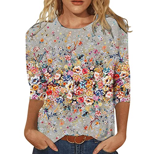 Generic Umstands Tshirt Oversize Shirts Damen Lockere Tshirts Damen Farbblock Shirt Roses T Shirt Damen Baumwoll Shirt Weiß Tunikakleid, Party Oberteil Damen Locker Braune Bluse UDSSR Uniform von LSAltd