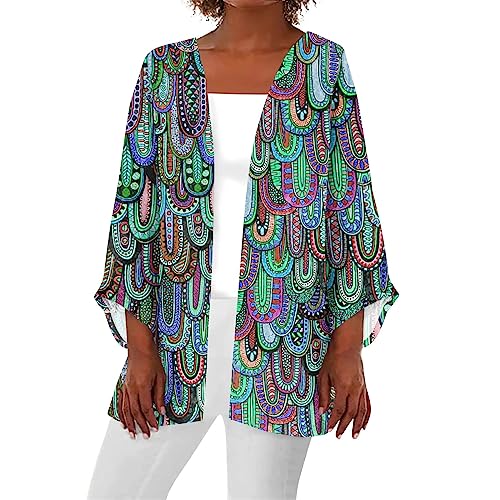 Herbst-Strickjacke Für Damen Halloween Leichte Sommerjacke Damen Damen Long Sweatjacke Jacke Damen Sommer Leicht Strickjacke Weiß Damen Strickjacken Mit Tasche Casual Top（2-Green,5XL） von LSAltd