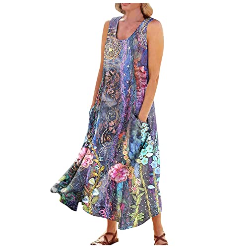 LSAltd 70er Jahre Bekleidung Damen Sommer Kleider Grosse Grössen Damen Damen Kleid Boho Kleid Damen Lang Chiffon Rüschen Kurzarm V-Ausschnitt Elegant Strandkleider,Black,3XL von LSAltd