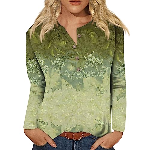 LSAltd Bluse Damen Pullover Damen V Ausschnitt Leinenbluse Damen Kurzarm Sweatshirt Damen Ohne Kapuze Saffron Damenoberteile Herbstoberteile Kurzarmoberteile Für Damen Herbstoberteile,Green,3XL von LSAltd