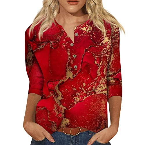 LSAltd Damen Rollkragenpullover Kurzarmshirt Top Rot Familienoutfit Weite Oberteile Rückenfreier Body Puff Kurzarm von LSAltd