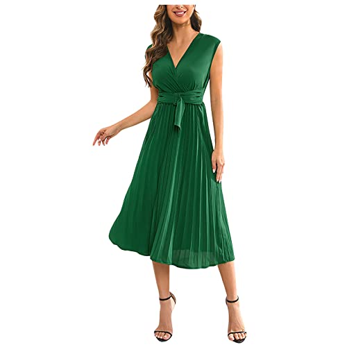 LSAltd Damen Sommerkleid Satini Sommerkleid Damen Strickkleid Grün Damen Abendkleid Damen Ärmelos Festliche Kleider Für Damen 50 Jahren Businesskleider Lange Kleid Damen In Hochzeitskleid Langarm von LSAltd