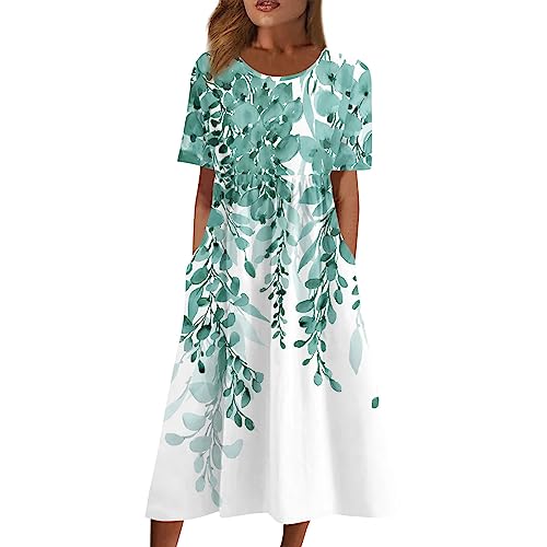 LSAltd Kleid Damen Elegant Strandkleid Sommerkleider Hochzeitsgast Abendkleid Für Hochzeitsgäste (5-Mint Green, 3XL) von LSAltd
