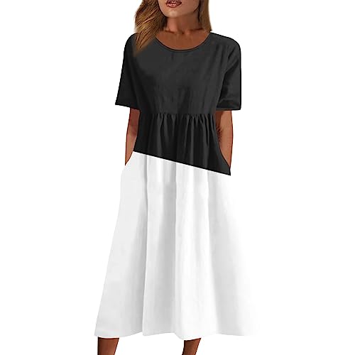 LSAltd Kleider Damen Abendkleider Elegant Für Hochzeit Abendkleid Damen Elegant Kleid Damen Brautjungfernkleider Tunika Kleid Damen Kleid Blumenmuster Freizeitkleider （4-White,XXL） von LSAltd