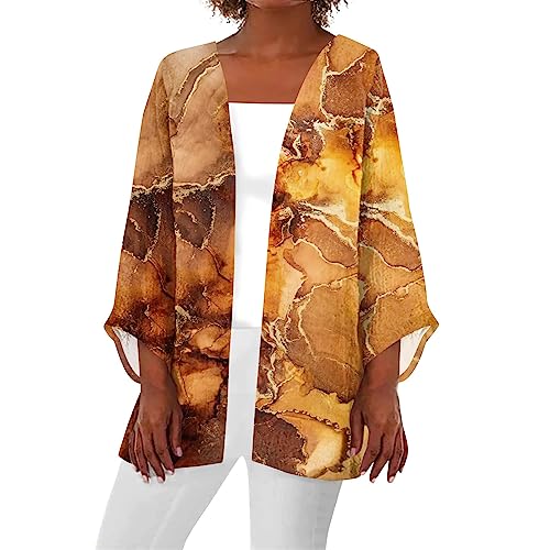 LSAltd Sommermantel Damen Strickjacke Lang Halloween Strickjacke Damen Damen Strickjacke Mit Knöpfen Dirndl Jacke Damen Sweatblazer Damen Jeansjacke Damen Weiß Weicher Pullover,（5-Orange,5XL） von LSAltd
